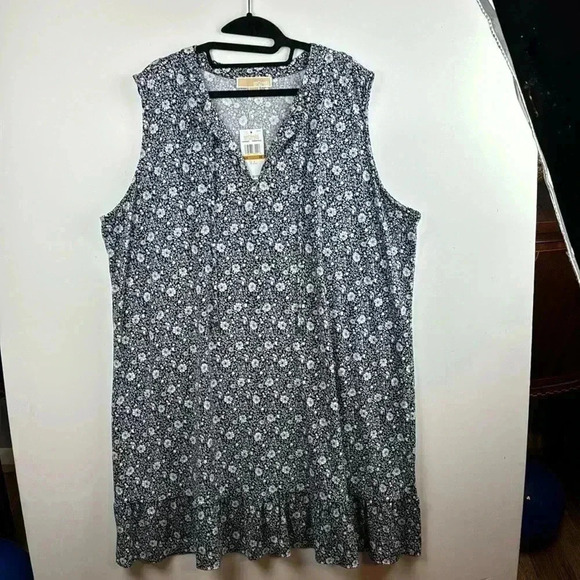 Michael Kors Dresses & Skirts - Michael Kors NWT SZ 3X MIDNIGHT BLUE SLEEVELESS DRESS WITH SLIGHT RUFFLE BOTTOM